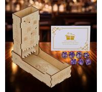 DRMFLE Tour de dés en bois avec 7 dés DND polyédriques violets, plateau à dés portable en bois pour jeux de rôle, donjons et dragons et autres jeux de table de RPG