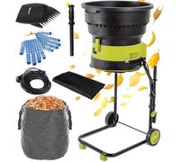 Drmoxin Broyeur De Branches électrique sans Lame De 2500 W, Broyeur De Branches électrique Filaire à 8 000 TR/Min, Broie Jusqu'à 208 litres De Feuilles par Minute pour Les Feuilles,Powercord×20m