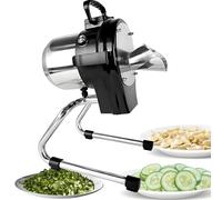 Drmoxin Coupe-Légumes Professionnel, Hachoir Multifonction, épaisseur Réglable De 1 à 5 Mm, Vitesse De Rotation élevée De 6000 TR/Min, Lames Amovibles Faciles à Nettoyer, pour Restaurants,110LK