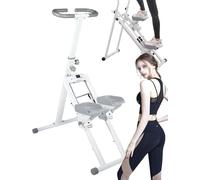 Drmoxin Grimpeur Vertical pour Exercices De Gym à Domicile, Machine d'escalade Pliable, pour Entraînement Complet du Corps, Step d'exercice Pliable avec Guidon Réglable, Pédales Cardio