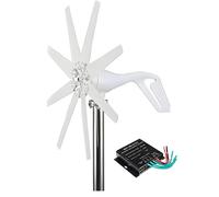 Drmoxin Kit de générateur d'éolienne 12/24/48 V 20 000 W avec 8 pales pour Camping-Car, Bateau, Maison, éolienne, Moteur à axe Vertical avec contrôleur MPPT 12V