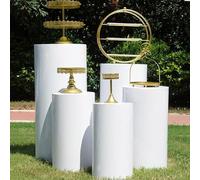Drmoxin Supports Cylindriques, Socle Cylindrique, Présentoir Cylindrique Rond, Piliers Blancs, Support De Réception De Mariage, Colonnes, Table à Dessert pour Décoration De Fête Prénatale, Mariage