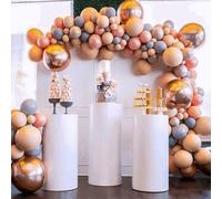 Drmoxin Supports De Piédestal Cylindriques Ronds, Socles De Présentation Cylindriques Ronds, Piliers De Décoration Artistique pour Fête De Mariage, Blanc, Rangement Empilable Et Forte Stabilité,3PcsA