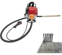 Drmoxin Vibrateur à Béton à Essence 4 Temps, Vibrateur à Dos pour Ciment, Vibrateur à Ciment Portable sans Fil à Essence, Machine De Finition De Chape en Béton, pour La Pose De Fondations