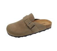 DRNSYHX Mules Sandales Plates d'été Femmes Mesdames Slip on Garden Clogs Couir Femme Clogs Summer Place Moule Moule Backless Kitchen Garden Garden Sandales Softs Fit Soft-kaki-38