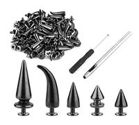 Droagoct 50 Ensembles de Pointes de CôNe de Forme Mixte Goujons Kit de Rivet pour Accessoires de VêTements de Style Punk Bricolage Artisanat DéCoration