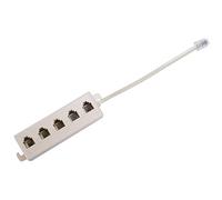 Droagoct Beige RJ11 6P4C Prise male a 5 Ports 6P2C Socle Ligne telephonique Adaptateur Splitter