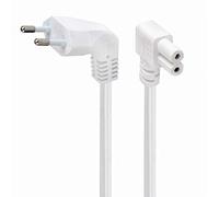 Droit Angle 2 Broches Euro Fiche vers Figure De Huit 8 C7 Fiche Alimentation câble 2,5 m Blanc [2.5 mètre]