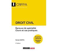 Droit civil - CRFPA - Examen national Session 2025: Épreuve de spécialité - Cours et cas pratiques (2025)
