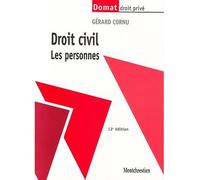 Droit civil. les personnes - 13ème édition - CORNU G. - Lgdj - broché - Etude