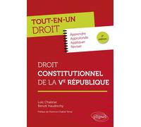 Droit constitutionnel de la Ve République - Loïc Chabrier - Ellipses - broché - Scolaire / Universitaire