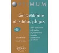 Droit constitutionnel et institutions politiques - Benoît Haudrechy - Ellipses - broché - Etude