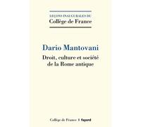 Droit, Culture Et Société De La Rome Antique