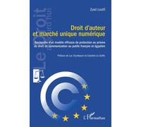 Droit d'auteur et marché unique numérique Recherche d'un modèle efficace de protection au prisme du droit de communication au public français et égyptien - Zyad Loutfi - L'harmattan - broché - Etude
