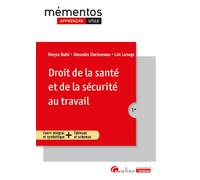 Droit de la santé et de la sécurité au travail Cours intégral et synthétique + Tableaux et schémas - Loïc Lerouge - Gualino Eds - broché - Manuel