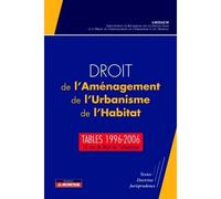 Droit de l'Aménagement, de l'Urbanisme, de l'Habitat - Tables 1996-2006 - GRIDAUH - Le Moniteur - broché - Etude
