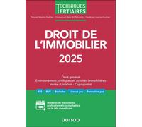 Droit de l'immobilier 2025 - Muriel Mestre Mahler - Dunod - broché - Scolaire / Universitaire