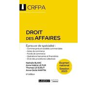 Droit des affaires - CRFPA - Examen national Session 2023: Épreuve de spécialité : commerçants et sociétés commerciales, actes de commerce, fonds de ... et financières, procédures collectives