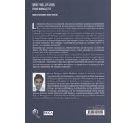 Droit Des Affaires Pour Managers - Tome 1, La Justice Des Affaires, Le Droit Des Sociétés, Les Contrats Commerciaux, Le Fonds De Commerce