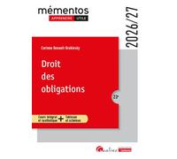 Droit des obligations Cours intégral et synthétique + Tableaux et schémas - Corinne Renault-Brahinsky - Gualino Eds - broché - Etude