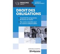Droit des obligations L'essentiel du programme de licence et master en cartes mentales - Gwenaëlle Questel - Studyrama Eds - broché - Manuel