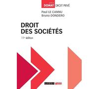 Droit des sociétés - Paul Le Cannu - Lgdj - broché - Etude