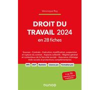 Droit du travail 2024 en 28 fiches - Véronique Roy - Dunod - broché - Guide