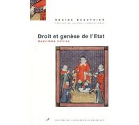 Droit et genèse de l'État - Régine Beauthier - Universite De Bruxelles Eds - broché - Etude