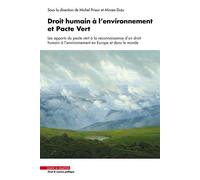 Droit humain à l'environnement et pacte vert Les apports du pacte vert à la reconnaissance d'un droit humain à l'environnement en Europe et dans le monde - Michel Prieur - Mare & Martin - broché - Etu