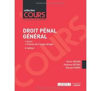 Droit pénal général: Cours - Thèmes de travaux dirigés