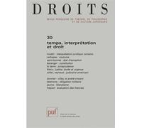 Droits 1999, n° 30 Temps, interprétation et droit - Collectif - Puf - broché - Livre