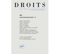 Droits 2014, n° 59 Sécularisation(s) - II - Collectif - Puf - broché - Revue