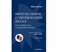 Droits de l'homme et différenciation sociale Une contribution à la sociologie politique - Niklas Luhmann - Hermann - broché - Essai