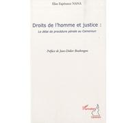 Droits de l'homme et justice Le délai de procédure pénale au Cameroun - Elise Espérance Nana - L'harmattan - broché - Etude