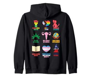 Droits de l'homme Féminisme Égalité LGBTQ Fierté Trans Black Sweat à Capuche