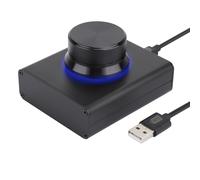 DROK Bouton de volume USB pour haut-parleur d'ordinateur - Bouton de contrôle du volume USB externe avec fonction muet à 1 touche - Compatible avec Windows 7 8 10 XP Mac Vista Android - Noir