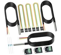 DROK Lot de 3 sondes de capteur de température DS18B20 étanches avec 3 cartes adaptateurs de sonde, fils de démarrage femelle vers femelle et résistances 4,7 K ohm pour Arduino Raspberry Pi DIY