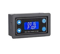 DROK Module relais de retard, relais de minuterie DC 6-30 V 12 V 24 V 0,01s-99999 min 50 mA Module de commutateur de temporisation numérique AC 220 V Contrôleur marche/arrêt avec écran LCD et boîtier