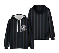 drola Mercredi Addams Sweat à Capuche,Impression 3D série télévisée Pull Hiver Sweat à Capuche Manches Longues pour