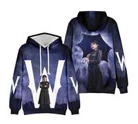 drola Mercredi Addams Sweat à Capuche,Impression 3D série télévisée Pull Hiver Sweat à Capuche Manches Longues pour