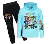 drola Sprunki Kids Tracksuit Sets 100% cotton Hoodie and Pants Set,Long Sleeves Hooded Winter Workout for Kids Boys and Girls