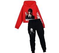 DROLA Wednesdays Mercredi Série TV Addams 3D Hoodie+Sweatpant Sets, Survêtement Pull et Jogging Set Casual pour Filles Enfants