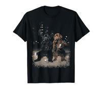 Drôle 2 Chiens fumants de Terre-Neuve Buvant de la bière Meme T-Shirt