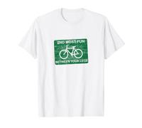 Drôle 2nd Most Fun Entre Vos Jambes Cyclisme Route Biker T-Shirt Graphique avec Valeur, Homme, Blanc, L