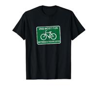 Drôle 2nd Most Fun Entre Vos Jambes Cyclisme Route Biker T-Shirt Graphique avec Valeur, Homme, Noir, M
