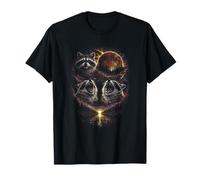 Drôle 3 Raton Laveur Hurlant Lunaire Sang Rouge éclipse Vintage T-Shirt