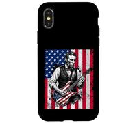 Drôle Abraham Lincoln Jouant de la Guitare électrique Coque pour iPhone X/XS