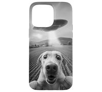 Drôle Alien UFO Dog Selfie Meme Sci-FI Pet Humour Coque pour iPhone 15 Pro Max