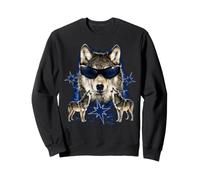 Drôle Alpha Wolf Loup-Garou Y2K Loups hurlants Retro Meme Sweatshirt