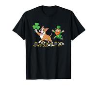Drôle American Staffordshire Terrier Clover St Patrick Day T-Shirt